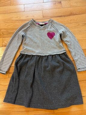 Appaman grey/stripe heart dress size 8